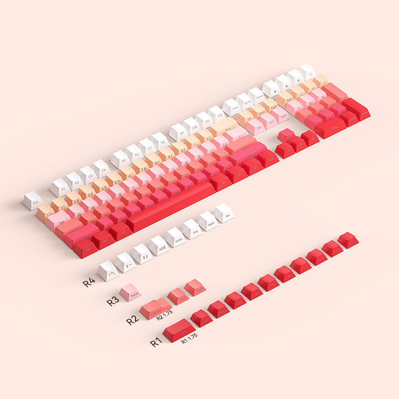 PBT Personalized translucent keycaps Cherry Profile for Gateron AKKO KTT switch gaming keyboard side-printed letters RGB pass