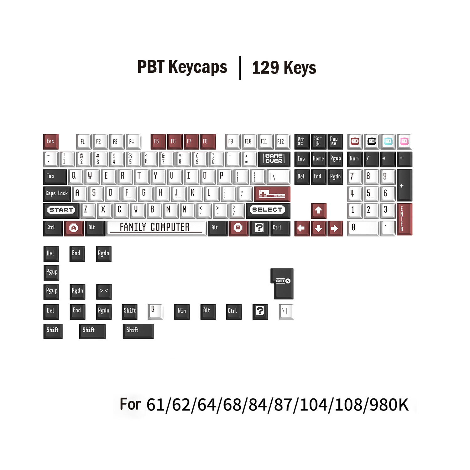 Wholesale dye sub PBT keycaps XDA Cherry MDA profile special keycaps big Enter keys for mechanical keyboards switch puller ABS