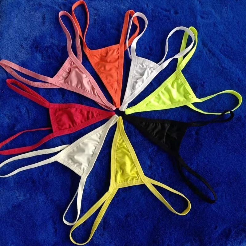 Ailangke Wholesale Customize Cheap Stripper Mini Thong Bottom Stage Dancers Thongs with Triangle Back