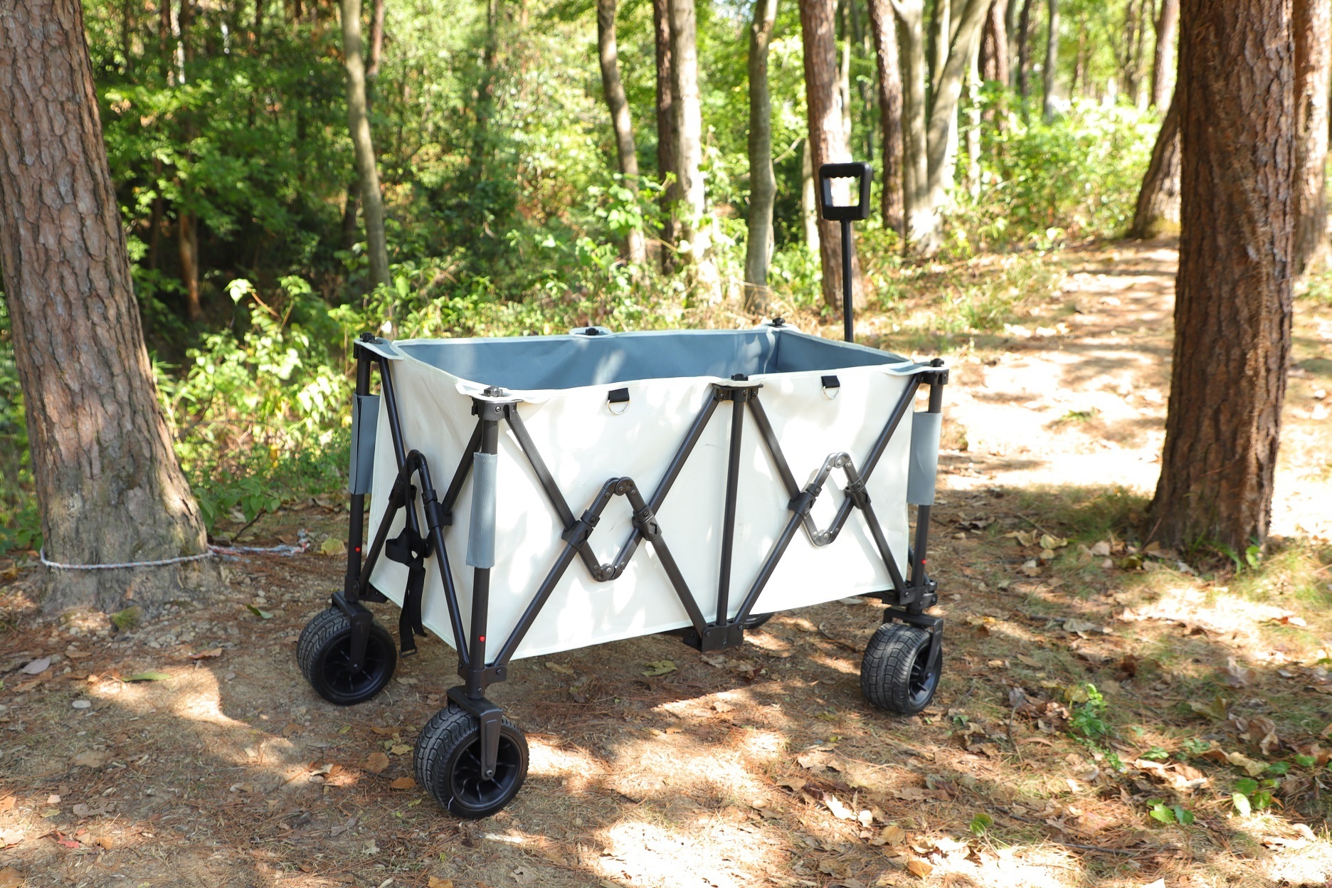 New Design Outdoor Carrying Folding Wagon Cart Storage Beach Wagon Trolley Big Wheels