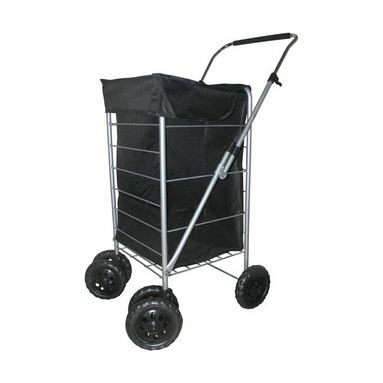 Hot sell Large volume 4 wheel folding shopping trolley cart bag with the iron wire frame for UK market