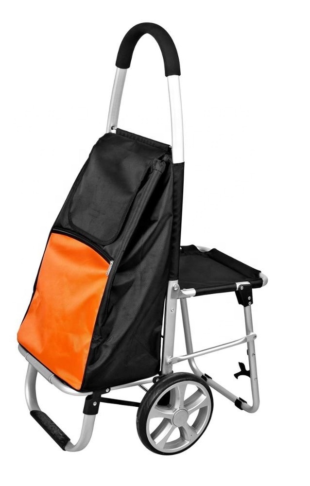 shopping cart bag market vegetable foldable shopping  trolley with seat