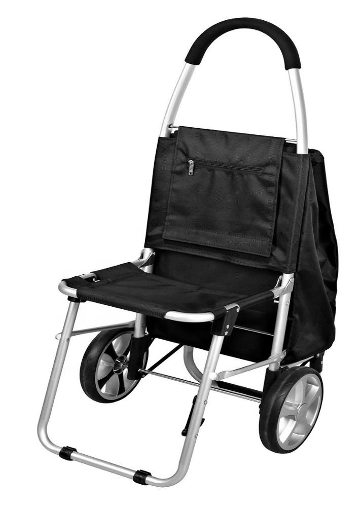 shopping cart bag market vegetable foldable shopping  trolley with seat