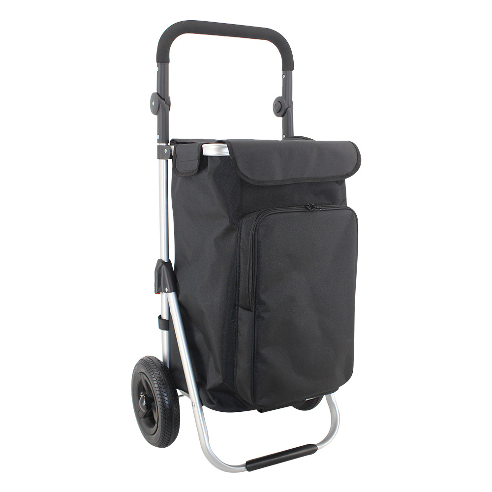 2024 european waterproof fabric custom high quality detachable Collapsible market wheeled folding shopping bag cart