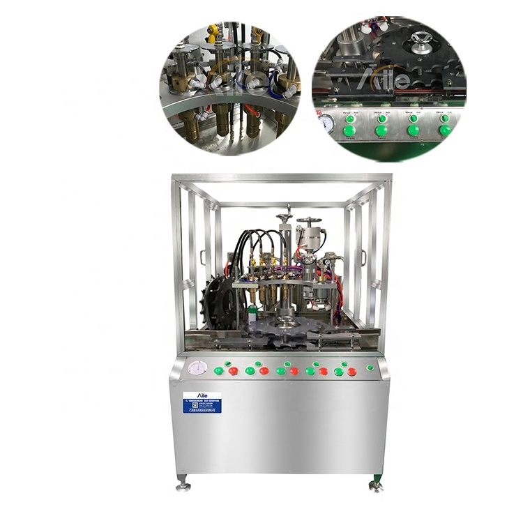 Deodorant Spray Filling Line Automatic Aerosol Gas Filling Machine with Gas Distributor can be Equipped with Deodorant Tower