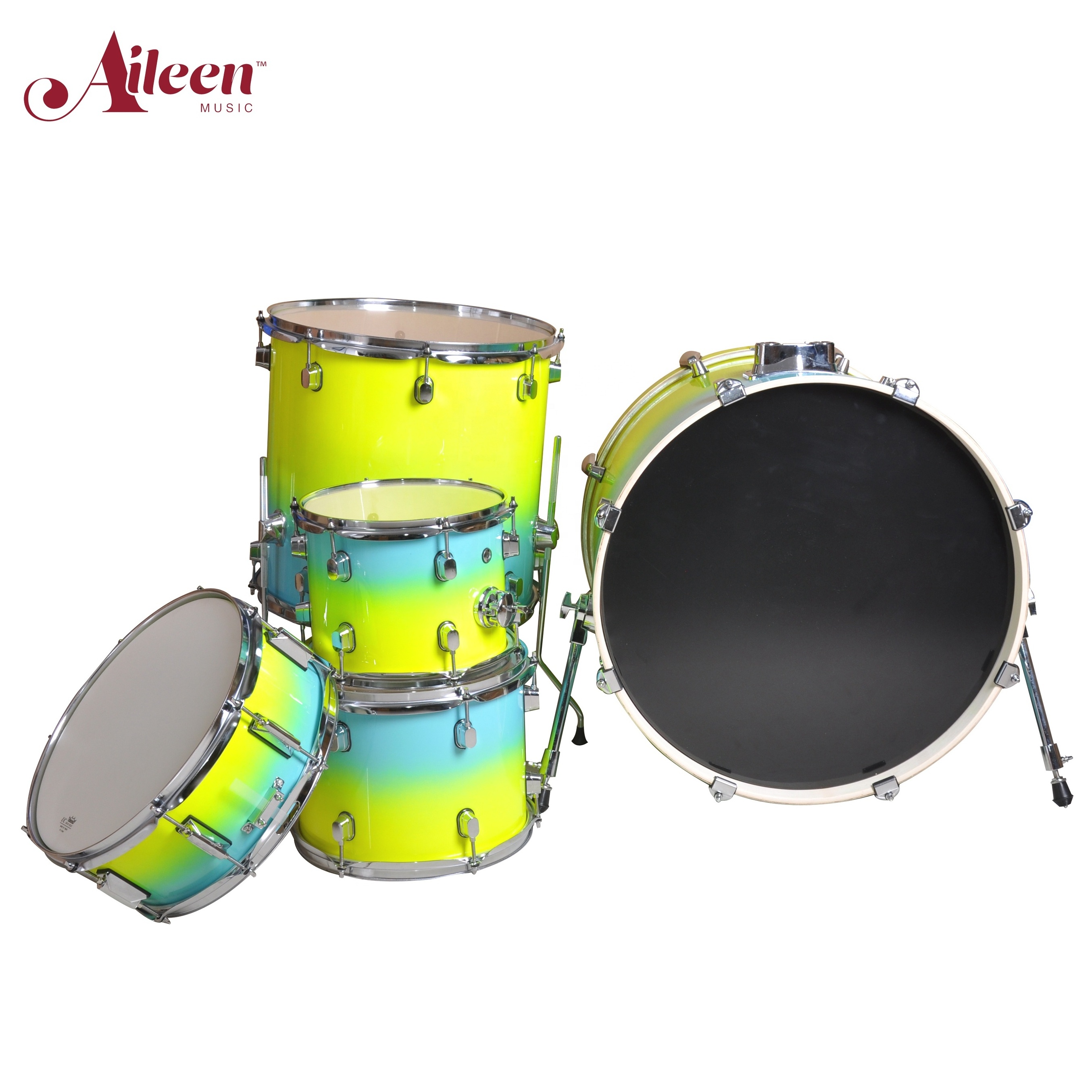 Aileen Music professional 5 PC Stoving Varnish DIY color drum set musical instrument (DSET-1000A)