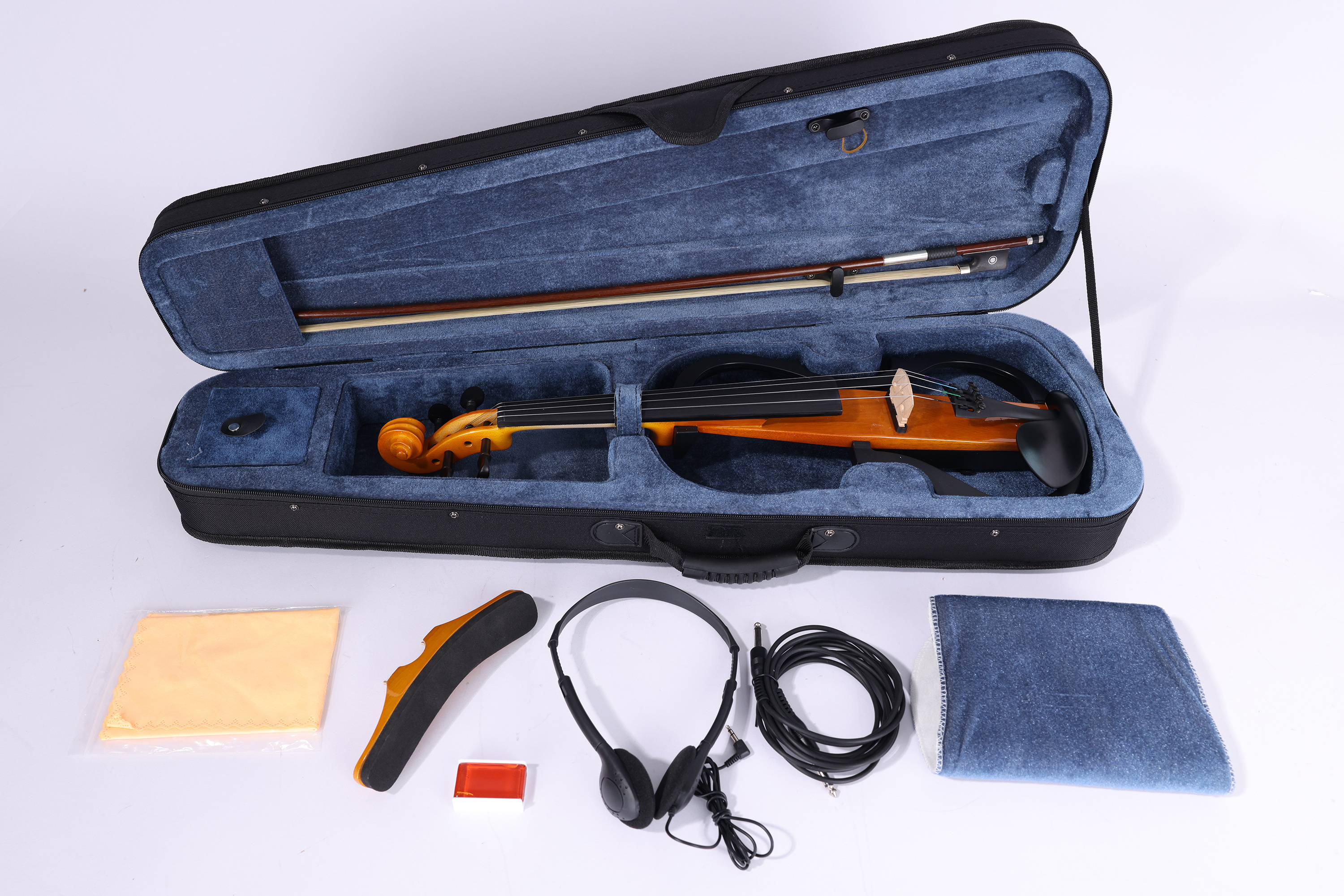 Solid Okoume 4/4 electric violin advanced with EQ electronic output(VE120P)