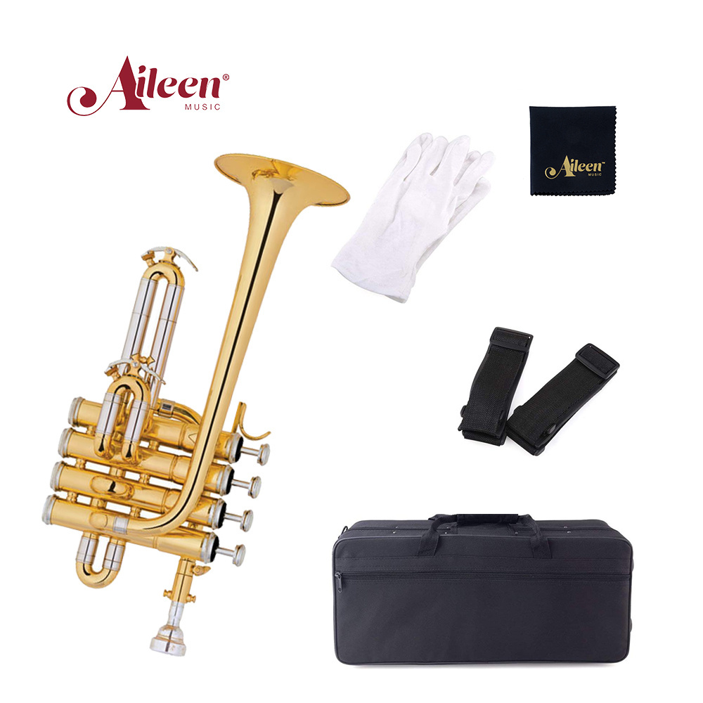 Golden lacquered Bb key Piccolo Trumpet/Pocket Trumpet/Mini Trumpet (PCT811G)