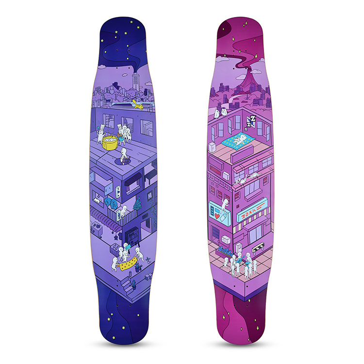 Hot Sell Bamboo Long Skateboard Wholesale Dancing Style Long Board Wood Skateboard Decks