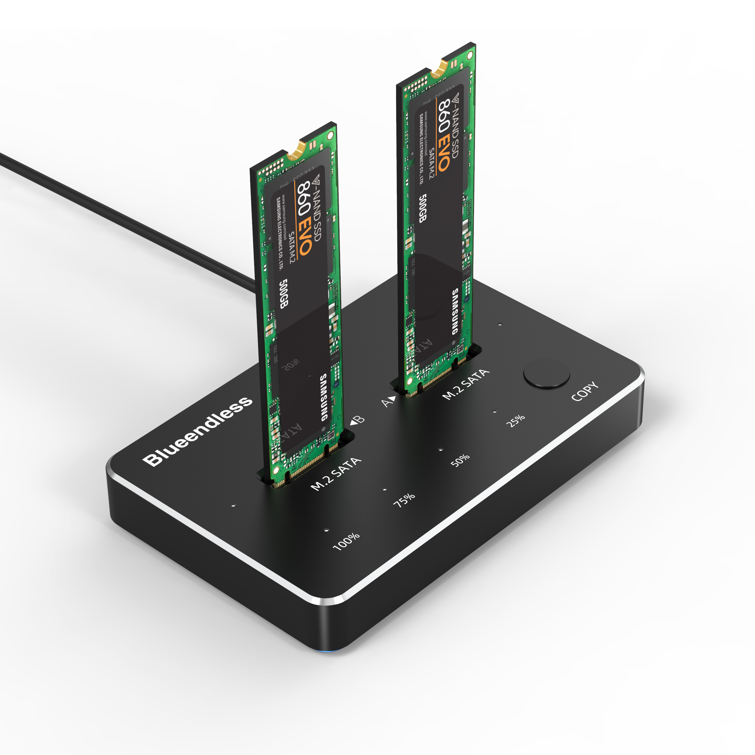 Aluminium M.2 Dock Dual Ssd Sata Clone NGFF Docking Station Usb 3.1 Support Ssd M Key Offline Clone M.2 Sata Ssd Docking Station