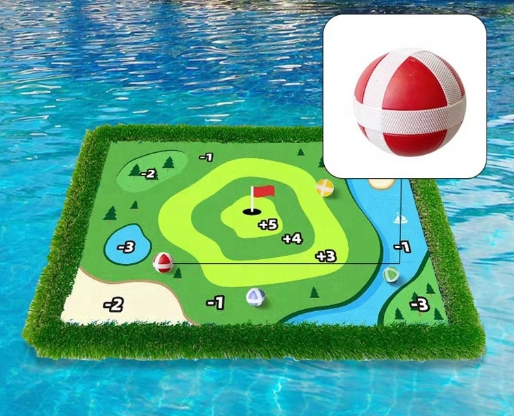 Durable Golf Entertainment Floating Putting Green With Ropes And Nails Fixable And Recyclable Can Be Customized