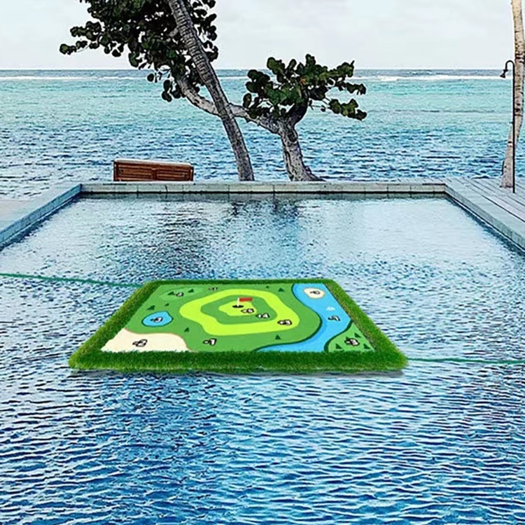 Durable Golf Entertainment Floating Putting Green With Ropes And Nails Fixable And Recyclable Can Be Customized