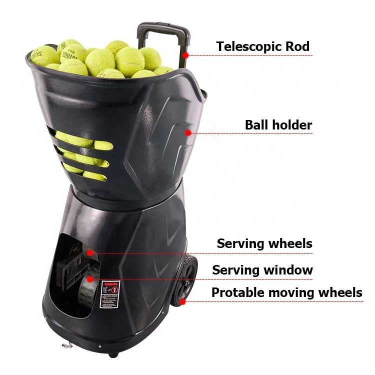 Professional Lightweight Tennis Products For Training Automatic Transmitter Smart Tennis Ball Machine With App Custom Logo