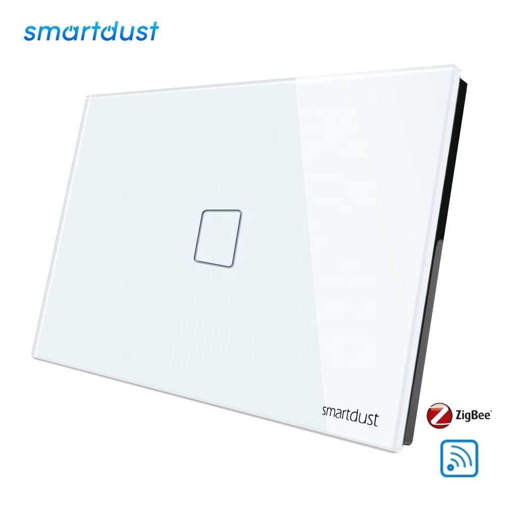 Smartdust Easy Installation US Single Live Line No Neutral Tuya APP Google Home Voice Remote Control 1 Gang Wall Switch