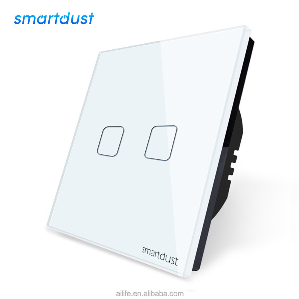 Smartdust High End Interruptor Tactil 2 Way 2 Gang Touch Switch Glass Panel Screen Stair Wall Light Touch Switch