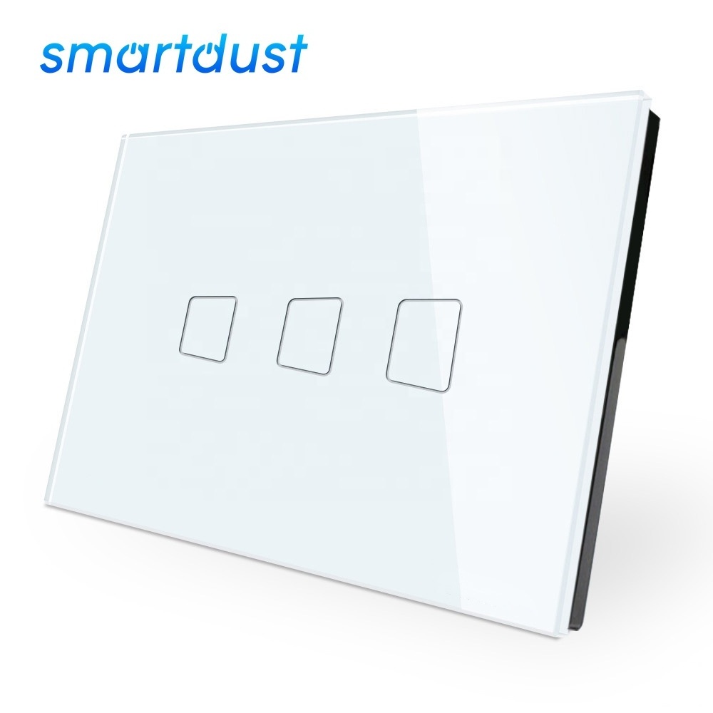 Smartdust US Glass Panel Alexa Google Home Tuya eWelink App Control Voice Remote Wall WIFI Touch Light Smart AU Dimmer Switch