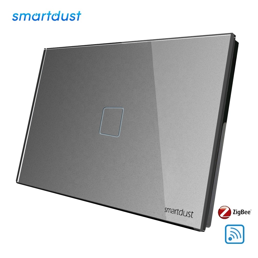 Smartdust Easy Installation US Single Live Line No Neutral Tuya APP Google Home Voice Remote Control 1 Gang Wall Switch