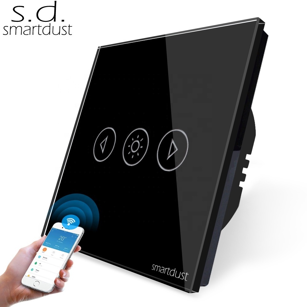 Smartdust EU Crystal Glass Tuya Smart WiFi Dimmer Switch 1 gang Touch Buttons 1 Way Smart Life Voice Control Switch