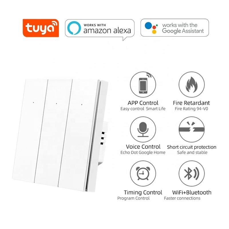 Smartdust EU UK Smart Zigbee 3.0 Intelligent 240V New Piano Key 1/2/3 Gang Remote Control Tuya APP Smart LED Light Switch