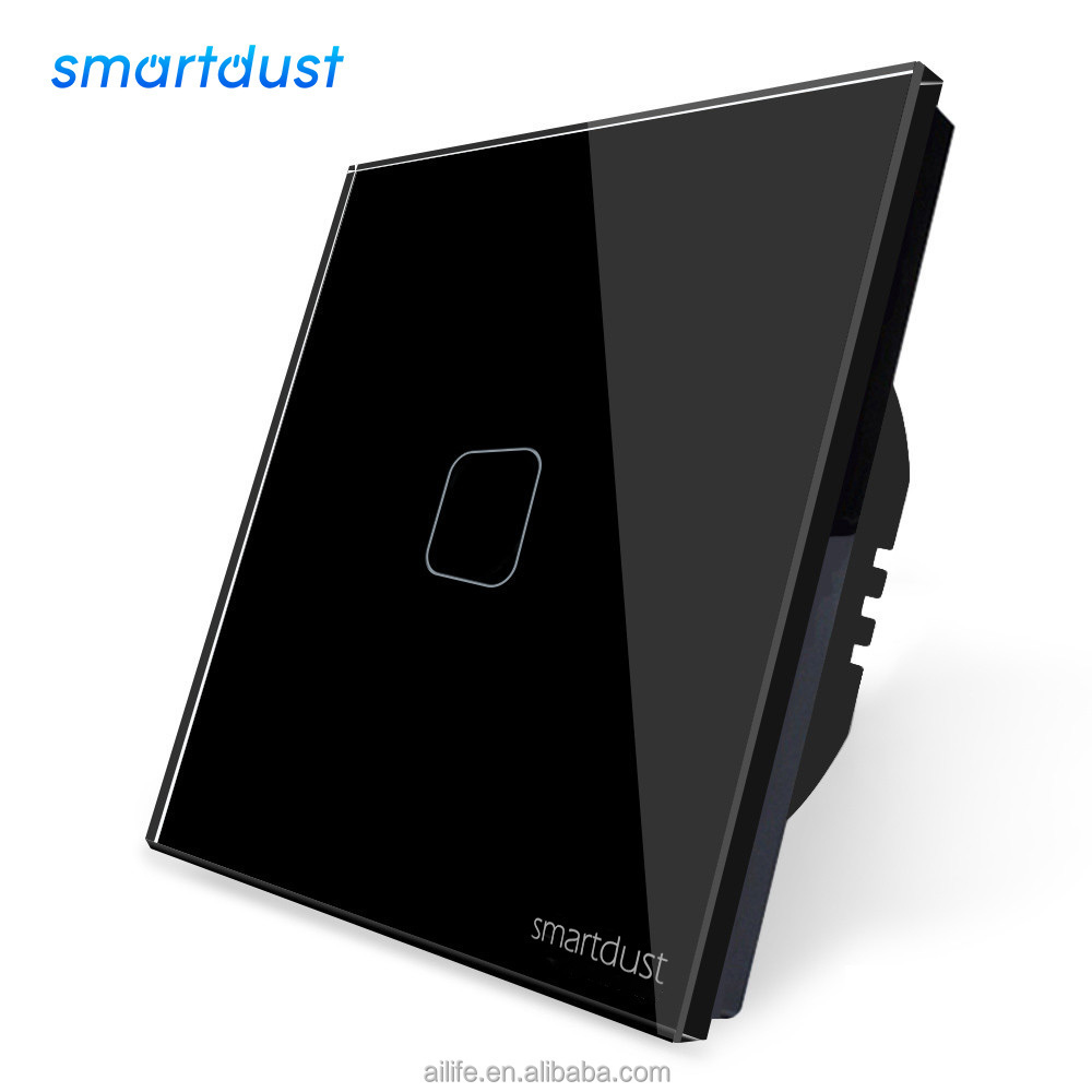 Smartdust EU UK New Product High Standard Glass Led Panel 240V Touch 1 Gang 2 Way Dimmer Light Switch