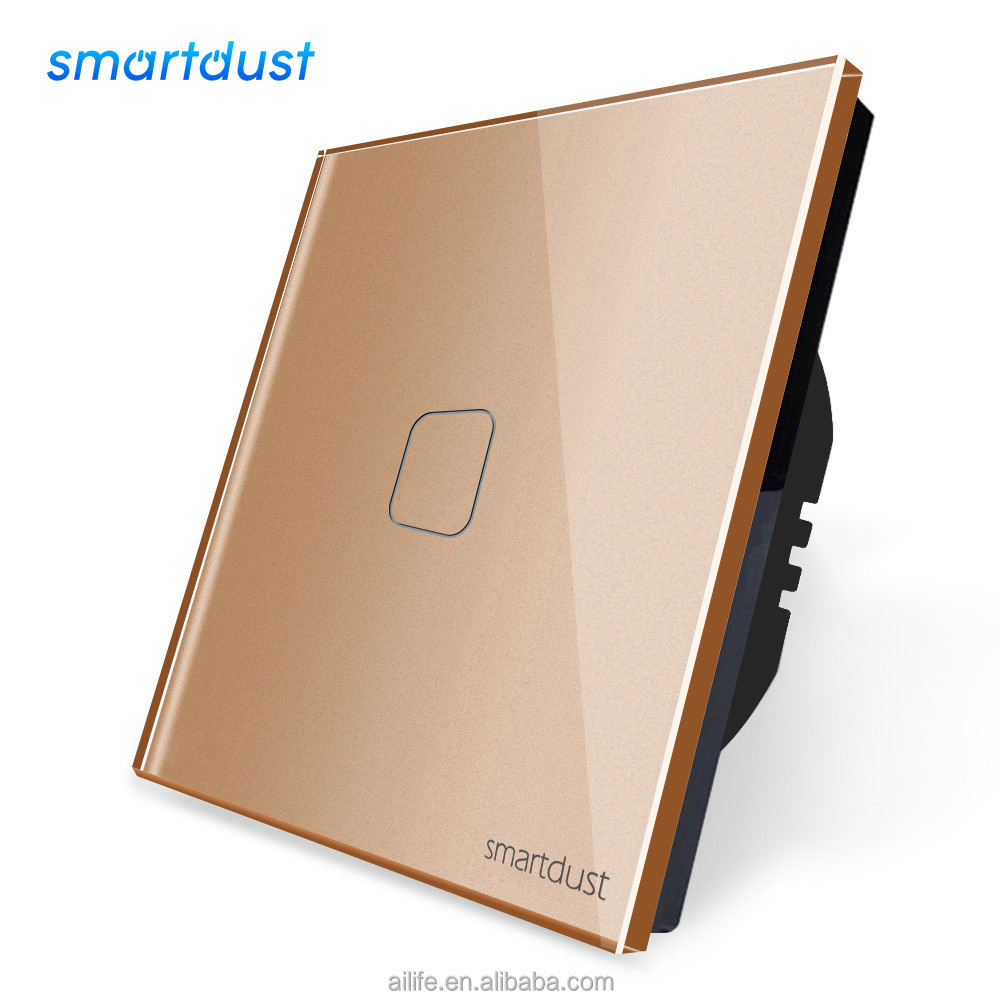 Smartdust EU UK New Product High Standard Glass Led Panel 240V Touch 1 Gang 2 Way Dimmer Light Switch