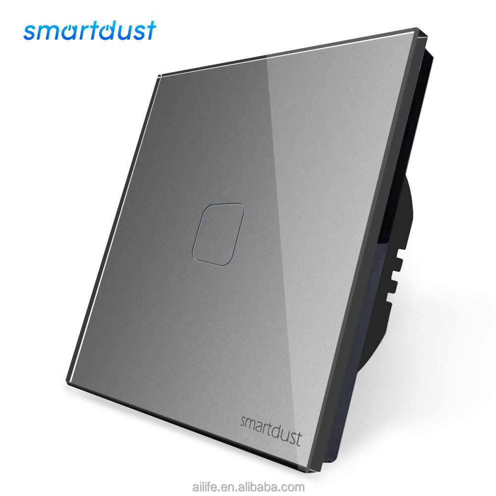 Smartdust EU UK New Product High Standard Glass Led Panel 240V Touch 1 Gang 2 Way Dimmer Light Switch