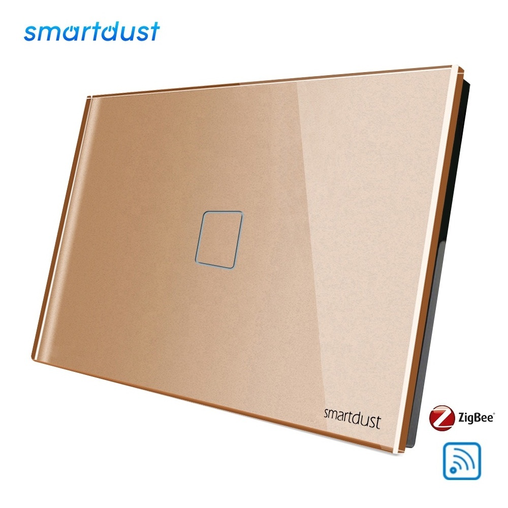 Smartdust Easy Installation US Single Live Line No Neutral Tuya APP Google Home Voice Remote Control 1 Gang Wall Switch