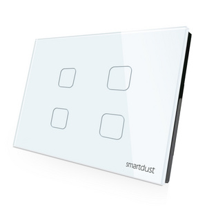 Smartdust Switch Panel Touch Screen Single Live Line 4 Gang 1 Way Wall Electric Switch Italian Normal Touch Light Switches