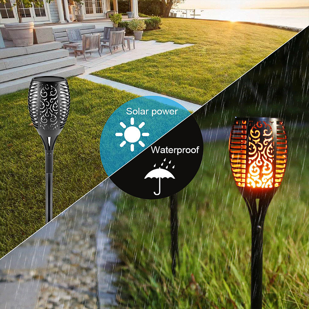 96 LED Solar Flame Light Outdoor Garden Lawn Lamp Garden Landscape Torch Light for Courtyard Decoration Pathway Lantern