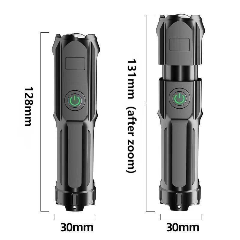 High Lumen Torch Lantern 500lm 800mAh Built-in Battery Waterproof LED Flashlights Zoom Focus for Camping Fishing