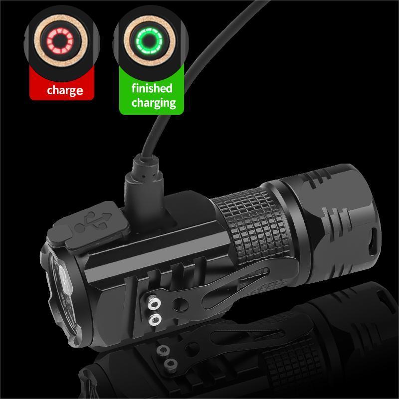 Portable EDC Flashlight 600 Lumen High Brightness Type C Rechargeable Pen Clip Design Tail Magnet Tactical LED Flashlights