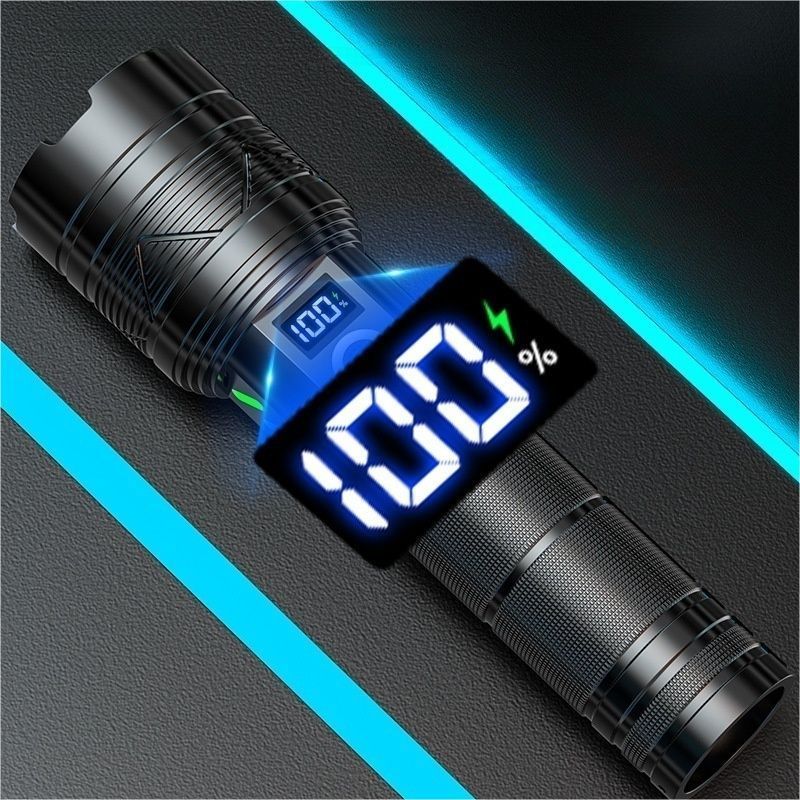 High Power White Laser LED Flashlight Fluorescent Aluminum Torch Light Zoom Rechargeable Waterproof Flash Light for Hiking