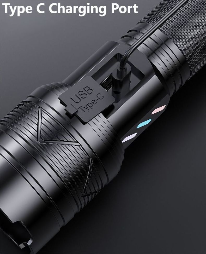 High Power White Laser LED Flashlight Fluorescent Aluminum Torch Light Zoom Rechargeable Waterproof Flash Light for Hiking