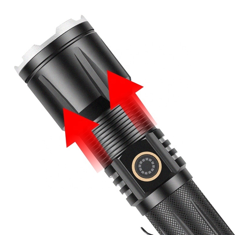 Outdoor Lighting High Power 5000 Lumen Flashlight Zoom Focus Lampe Torche LED Power Bank Function Torch Light for Camping