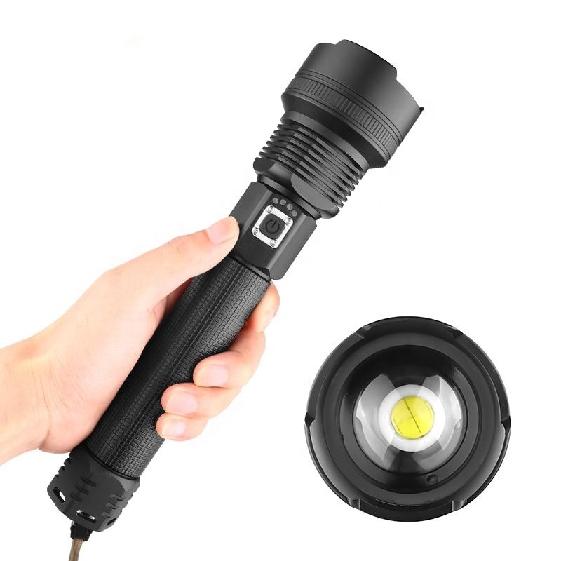 Outdoor Lamps 3000 Lumen Torch Light LED Flashlight Long Range Powerful Zoom Lampe Torche Strong Light Rainproof Flashlight