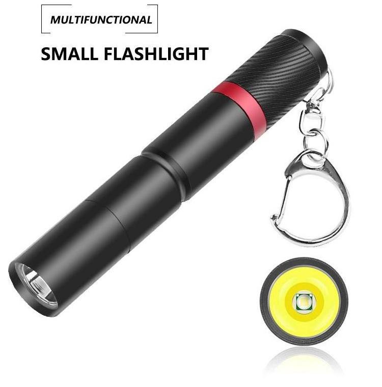 Portable Keychain Flashlight Mini AAA Battery Torch Light Small Size EDC Flash Lights 3 modes Waterproof Handheld Lantern