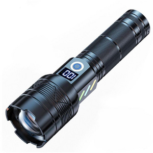 High Power White Laser LED Flashlight Fluorescent Aluminum Torch Light Zoom Rechargeable Waterproof Flash Light for Hiking