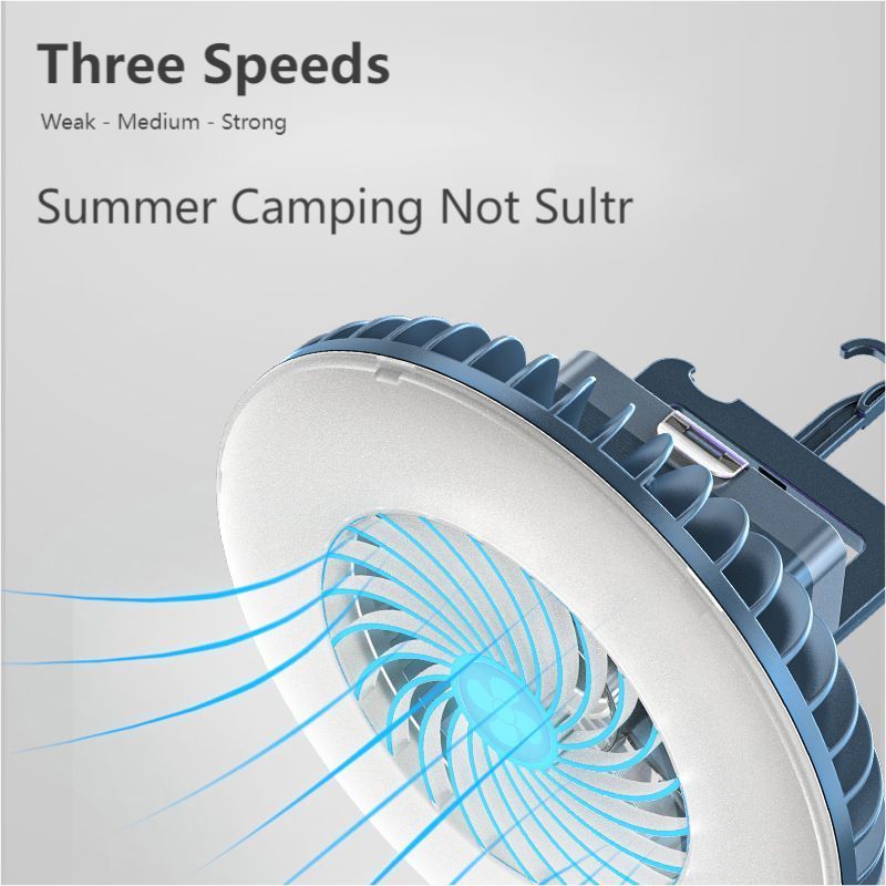 2024 New Tent Fan for Camping Camping Outdoor with Light 400 Lumen LED Tent Lamps Water Resistant Magnet Power Bank Work Light