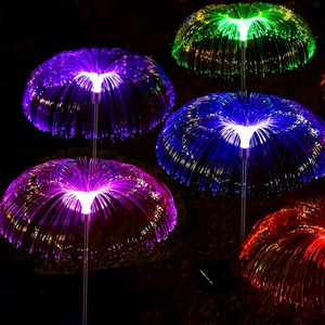 Outdoor Lighting 2pcs/Pack Solar Jellyfish Stake Light RGB Colorful Court Yard Decoration Solar Lawn Lamps for Garden Park