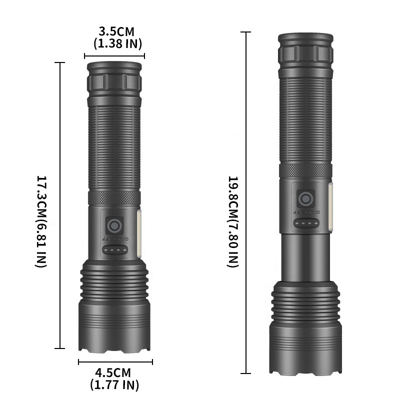 3000 Lumen High Power LED Flashlight Zoom Focus Rechargeable Red Light Torch Light for Hunting Waterproof Flash Lights Powerbank