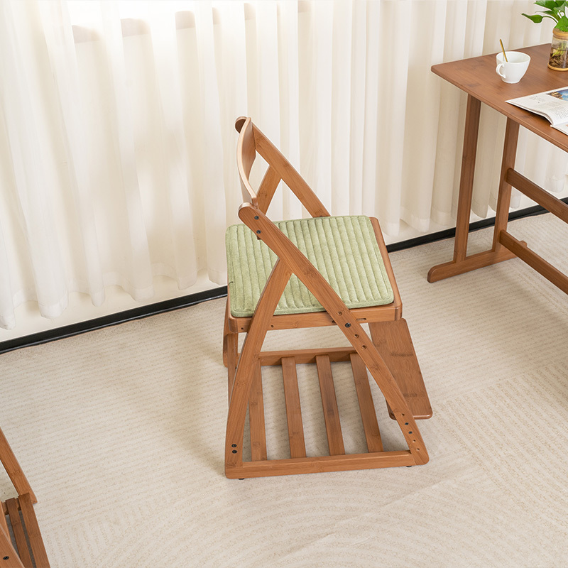 AiLiKEA Nordic Natural Modern Upholstered Solid Bamboo Folding Chair For Hotel living room PLANT HOT SALE OEM&ODM CUSTOMIZED