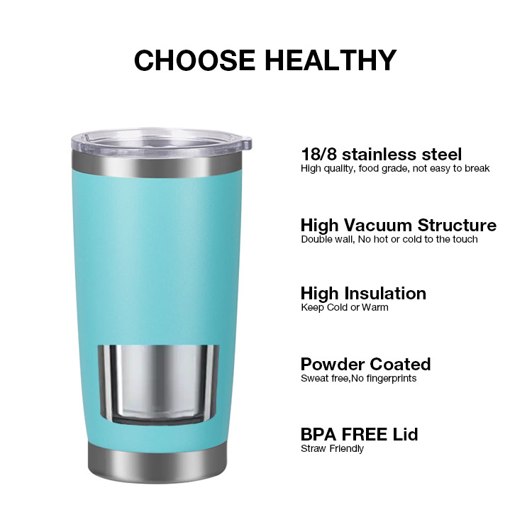 Ailin Wholesale Yetys 20oz 30oz Powder Coated Metal Stainless Steel Double Wall Insulated Vacuum Cup Coffee Tumblers Travel Mugs