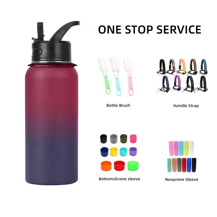 AilinGalaxy Custom 24oz 32oz 40oz Gradient Colorful Double Wall Vacuum Flask Gym Sports Insulated Stainless Steel Water Bottles