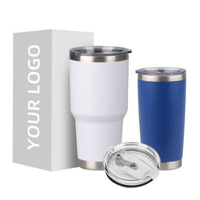 Ailin Wholesale Yetys 20oz 30oz Powder Coated Metal Stainless Steel Double Wall Insulated Vacuum Cup Coffee Tumblers Travel Mugs