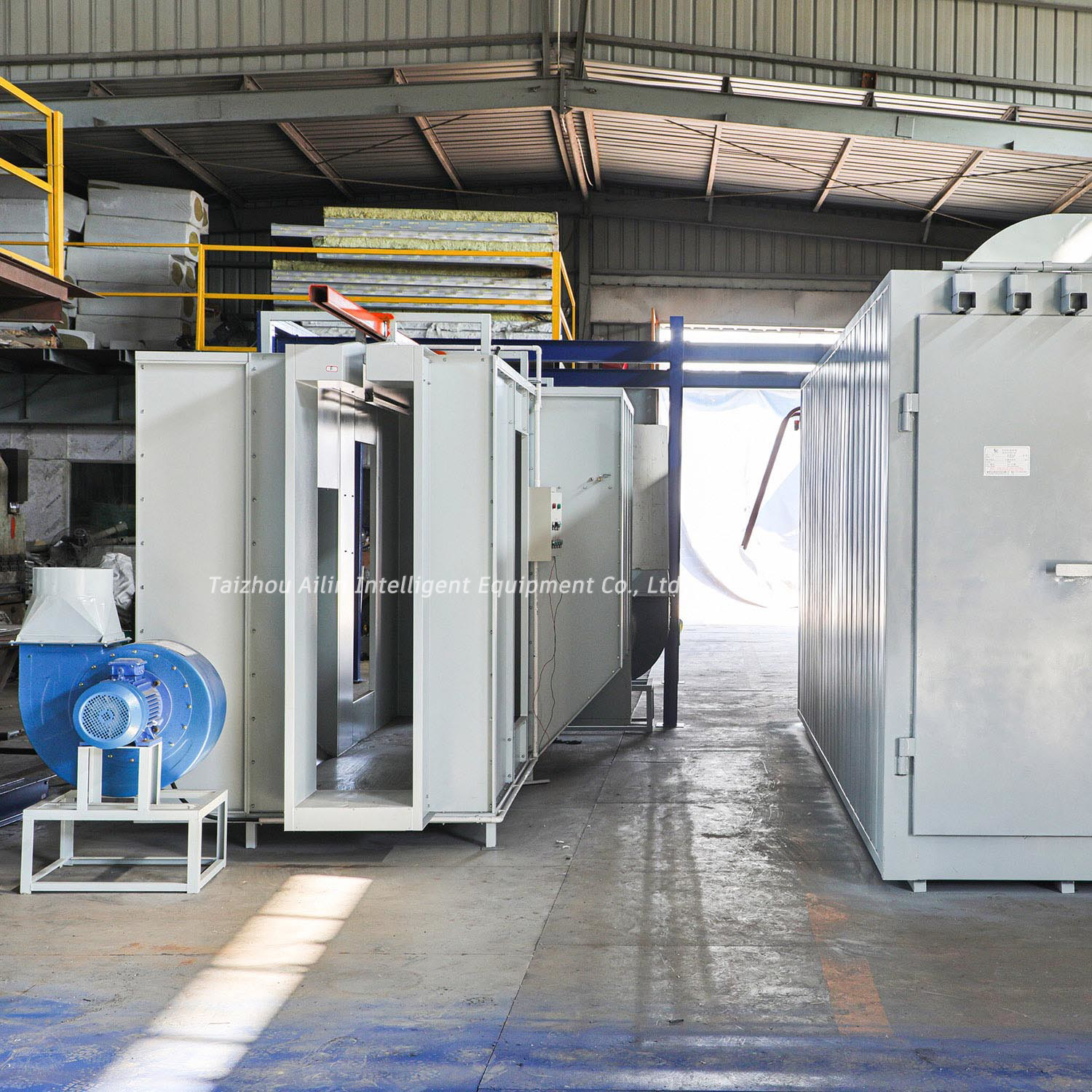 Ailin High Efficiency Compact Manual Powder Coating Line With Overhead Conveyor For Metal Surface Treatment