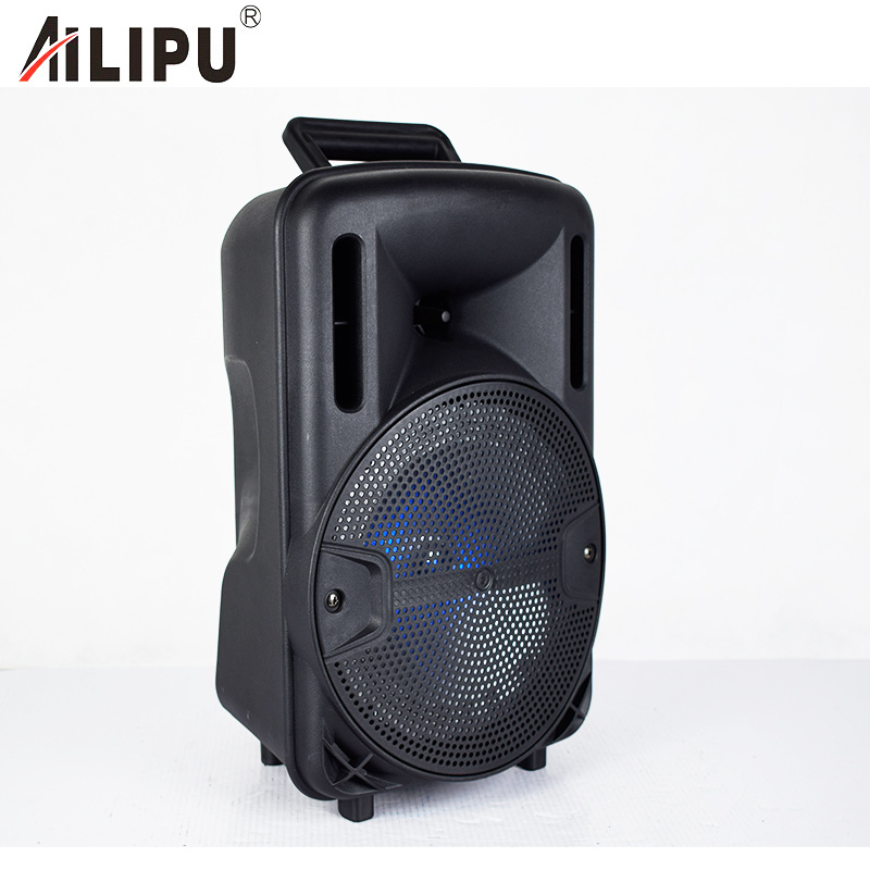 8 inch wholesale china import professional wireless trolley speaker with tf card, usb and fm radio