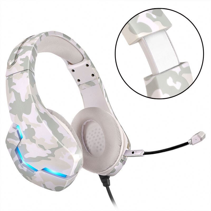 Fashion Camouflage Audio Video Synchronization Low Latency 3D Sound Gaming Headphone With Noise Cancelling Flexible Microphone