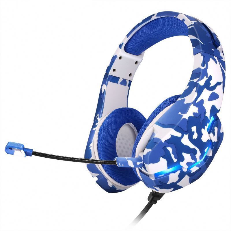 Fashion Camouflage Audio Video Synchronization Low Latency 3D Sound Gaming Headphone With Noise Cancelling Flexible Microphone