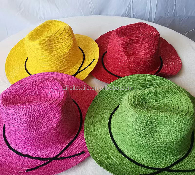 Customized Green straw hats summer Top Sun Hats  Elegant Wide Large Brim Beach mexico hat cowboy caps  made in mexico wholesale