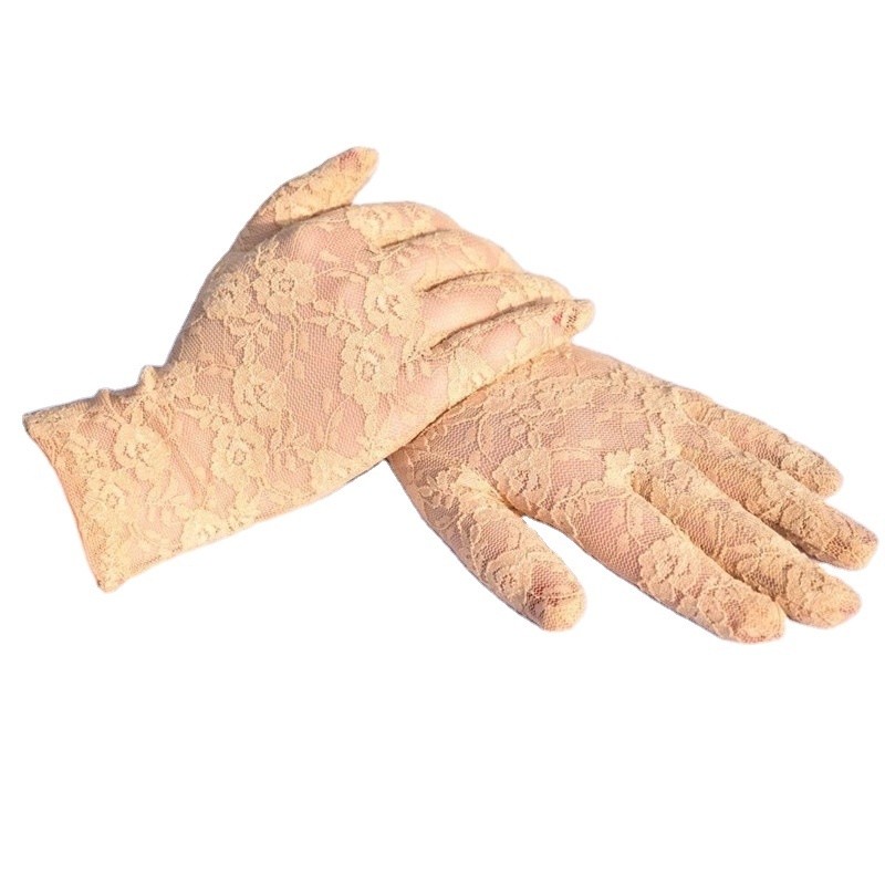 Transparent Lace Gloves Lady Party Sexy Short Lace Women Wrist Length Floral bridal Gloves for Wedding